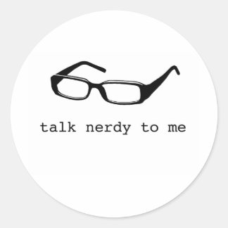 Sticker Rond parlez-moi nerdy