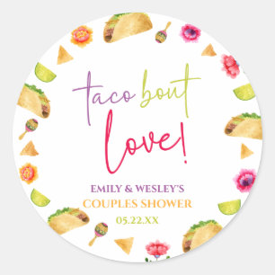 Sticker Rond Parlons d'amour ! Fiesta Mariage Couple Shower