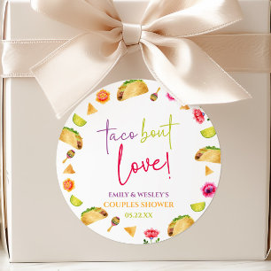 Sticker Rond Parlons d'amour ! Fiesta Mariage Couple Shower