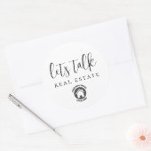 Sticker Rond Parlons immobilier Ajouter un logo (Enveloppe)