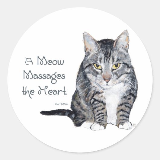 Sticker Rond Paroles de chats de sagesse - Meow (Devant)