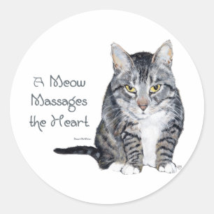 Sticker Rond Paroles de chats de sagesse - Meow