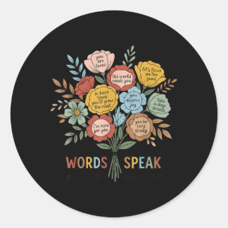 Sticker Rond Paroles de santé mentale pour une gentillesse enve