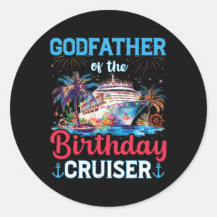 Sticker Rond Parrain du bateau de croisière d'anniversaire Funn