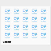 Sticker Rond Parrain I Heart (Love) (Feuille)