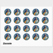 STICKER ROND PARROS HYPER / BLEUE ARA (Feuille)