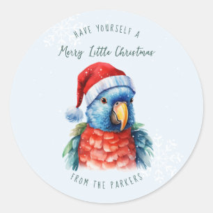 Sticker Rond Parrot pour animaux   Joyeux Noël