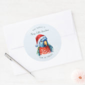 Sticker Rond Parrot pour animaux | Joyeux Noël (Enveloppe)