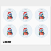 Sticker Rond Parrot pour animaux | Joyeux Noël (Feuille)