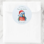 Sticker Rond Parrot pour animaux | Joyeux Noël (Sac)