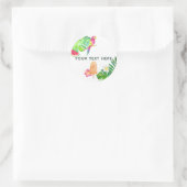 Sticker Rond Parrot Tropical Watercolor Summer Party (Sac)