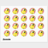 Sticker Rond Parrotlet Pacifique jaune (Feuille)