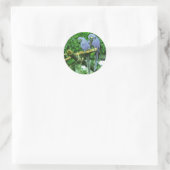 Sticker Rond Parrots jumeaux bleus (Sac)