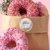 Sticker Rond Parsemé de baby shower beigne bleu amour