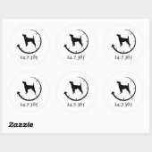 Sticker Rond Parson Russell Terrier (Feuille)