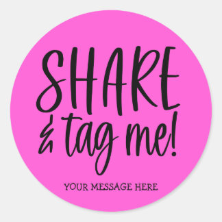 Sticker Rond Partager et étiqueter Instagram Hot Pink Business