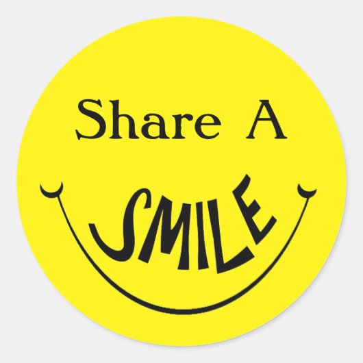 Sticker Rond Partager Un Sourire (Devant)