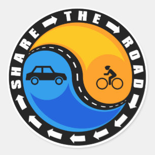 STICKER ROND PARTAGEZ LA ROUTE