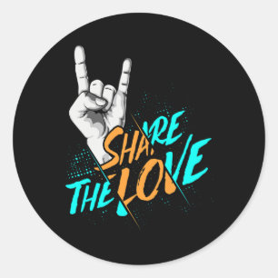 Sticker Rond Partagez L'amour Hommes Femmes Enfants Garçons Fil
