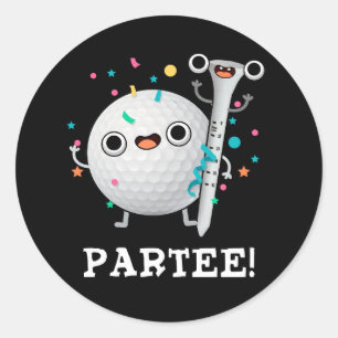 Sticker Rond Parté Tee joli jeu de golf Dark BG