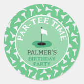 Sticker Rond Partee Time Golfing Anniversaire (Devant)