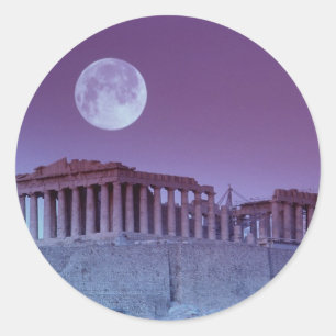Sticker Rond Parthenon crépusculaire