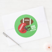 Sticker Rond Parti Anniversaire de enfant américain de football (Enveloppe)