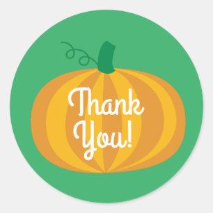 Sticker Rond Parti Anniversaire de enfant citrouille