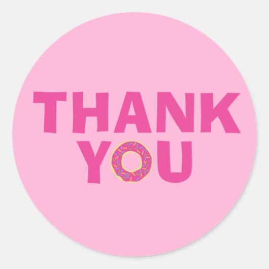 Sticker Rond Parti Anniversaire de enfant Donut (Devant)