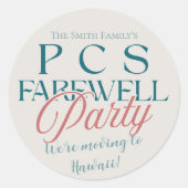 Sticker Rond Parti d'adieu du PCS - Militaire moderne s'éloigne (Devant)