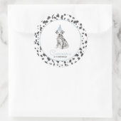 Sticker Rond Parti dalmate bleu chien (Sac)