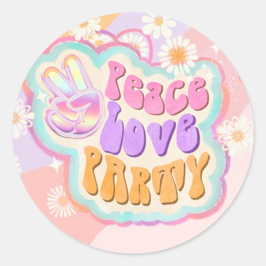 Sticker Rond parti de l'amour de paix (Devant)