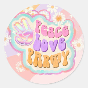 Sticker Rond parti de l'amour de paix