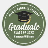 Sticker Rond Parti de l'École Militaire Verte de l'Armée (Devant)