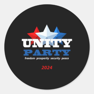 Sticker Rond Parti de l'unité 2024 Président Trump