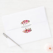 Sticker Rond Parti d'engagement floral rouge et rose (Enveloppe)