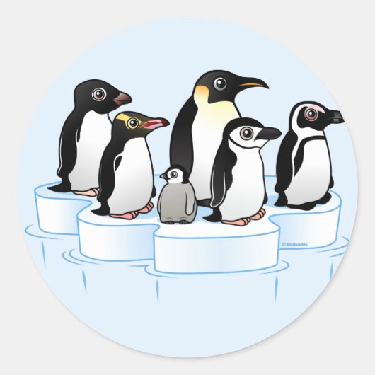 Sticker Rond Parti des pingouins (Devant)