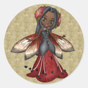 Sticker Rond Parti Féerie afro-américain de Ladybug