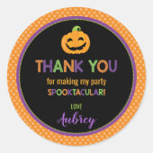 Sticker Rond Parti Halloween Jack-o'-lantern Merci Favoriser (Devant)
