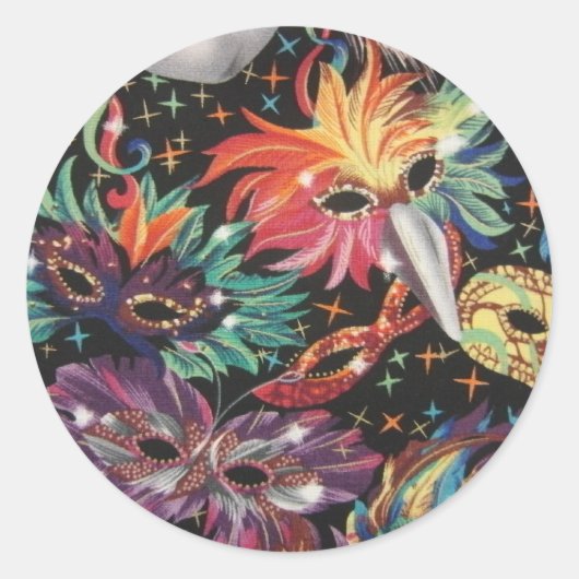 Sticker Rond Parti Mardi Gras (Devant)