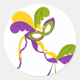 Sticker Rond Parti Mardi Gras