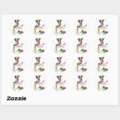 Sticker Rond Parti Mardi Gras (Feuille)