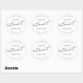 Sticker Rond Parti minimaliste de retraite noir blanc (Feuille)