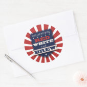 Sticker Rond Parti patriotique Rouge Blanc & Brew (Enveloppe)