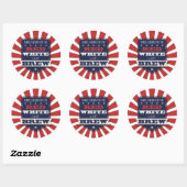 Sticker Rond Parti patriotique Rouge Blanc & Brew (Feuille)