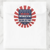 Sticker Rond Parti patriotique Rouge Blanc & Brew (Sac)