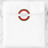 Sticker Rond parti PIZZA rétro (Sac)