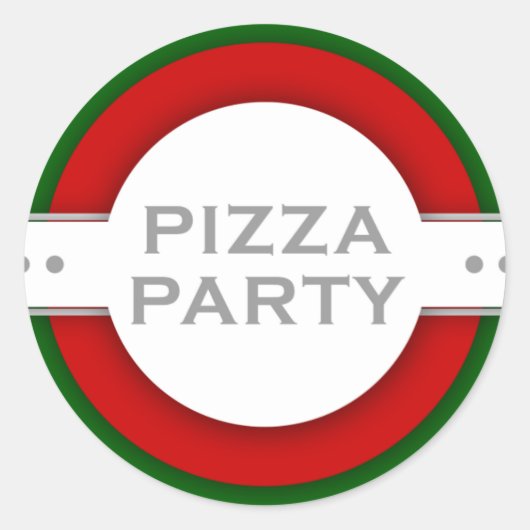 Sticker Rond parti PIZZA rétro (Devant)