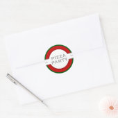 Sticker Rond parti PIZZA rétro (Enveloppe)