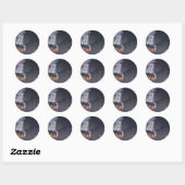 Sticker Rond Parti rétro (Feuille)